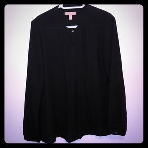 Banana Republic L/S Black Blouse with Pleats